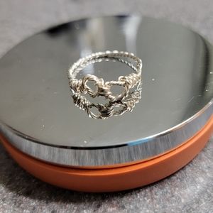 Silver wire-wrapped ring